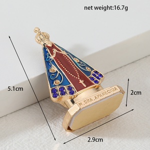 Vintage katholieke godin Apareshida religieus metaal handwerk ornament verguld voor bruiloft verjaardag bureaudecoratie - Product Image 5