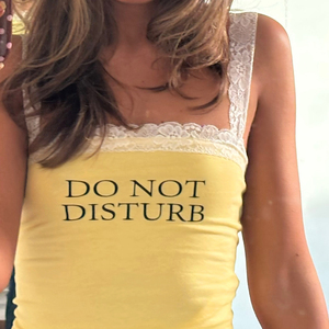 Letter Print Knitted Lace Trim Women's <b>Spaghetti</b> <b>Strap</b> Tank Top with Front Logo Vacation Party Style Sleeveless Backless - Product Image 5