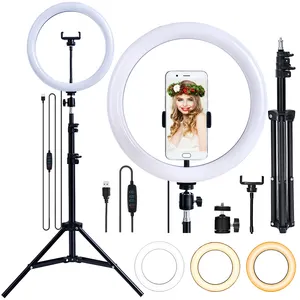 FOSOTO FT-26 10 Inch Led Circle Selfie Ring Light Photographic Lighting Tiktok Ring Light With Stand For Live Stream Photography
