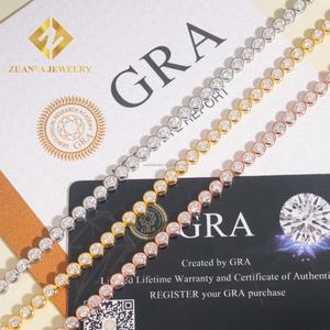 Popular <b>Women</b> 3mm 4mm Iced Out Hip Hop Jewelry S925 Silver Moissanite Diamond Bezel Setting Cluster Tennis Chain <b>Bracelet</b> - Product Image 5