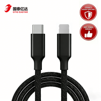 Câble de charge rapide USB Type-C de haute qualité 30W 3A avec conducteur en cuivre pur et gaine tressée en PVC pour iPhone, iPad, appareil photo