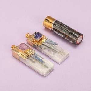 Grosir trendi alami Selenite Mineral titik liontin mode kuarsa batu pesona perhiasan - Product Image 2