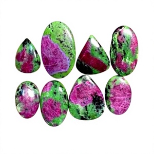 Natural <b>Ruby</b> Zoisite Cabochon All Mix Shape Making Jewelry Gemstone Smooth Polished FAIJAN GEMS Rajasthan Third Party Appraisal - Product Image 1