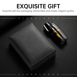 Nuevo encendedor de antorcha de gas butano con encendedor de cigarros de aleación de Metal de llama a prueba de viento con soporte y caja de regalo - Product Image 3
