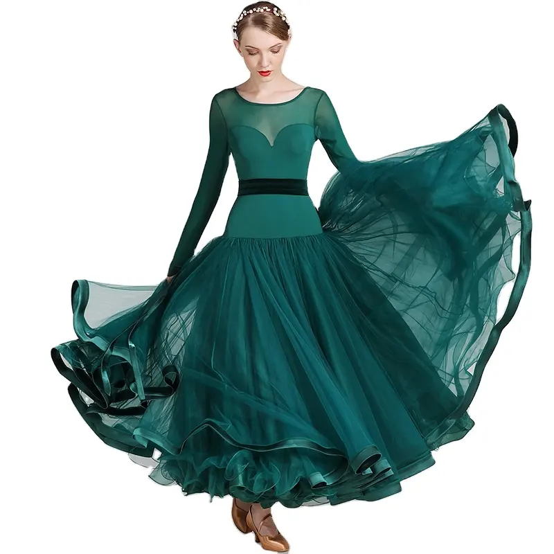 International Standard Ballroom Dance Dress Lyrical Dance Costume Dress Women Long Ballroom Dancing Dress