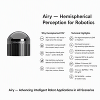 RoboSense Airy 96-Strahl Hemisphärischer Digitaler LiDAR Solid-State 360x90 FOV 60m 1cm Genauigkeit 60mm 240g für AMR Roboter AGV