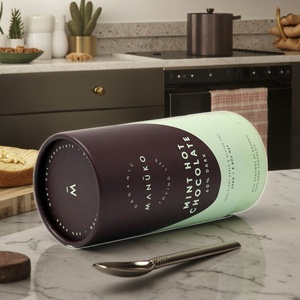 Envase de Papel Biodegradable con Patrones Personalizados para Alimentos, Caja de Almacenamiento de Cacao en Polvo Orgánico con Tapa de Aluminio - Product Image 3