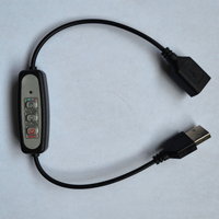 Interrupteur d'éclairage pour plantes à commande filaire 5V avec minuterie, trois boutons de gradation, câble d'extension USB mâle et femelle