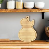Planche à découper en bois de bambou en forme de guitare, personnalisée, décorative pour la cuisine, durable, non toxique, réutilisable, facile à nettoyer, épaisseur 1,5 cm