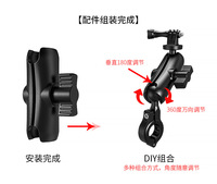 Takenoken Go Pro Ensemble d'accessoires pour appareil photo Clip de guidon en aluminium pour moto et vélo et supports de support pour rétroviseur