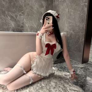 Lingerie Sensuale in Pizzo Effetto Reale con Motivi a Pois/Strisce, Abbigliamento Intimo Sottile e Sexy per Adulti, Regalo di San Valentino, Senza Cuciture Laterali - Product Image 4