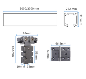 Phụ kiện nhà bếp tường 2 bên ngoài phần cứng Bifold treo bánh xe đường sắt tủ quần áo gỗ trượt bản lề Cơ chế gấp cửa tủ - Product Image 5