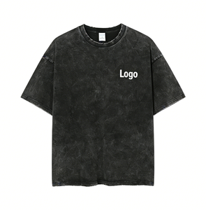 T-shirt Oversize Vintage en Coton Peigné de Haute Qualité pour Hommes, Conception Personnalisée, Couleur Acide Lavée, Faible MOQ, Fabrication OEM - Product Image 1