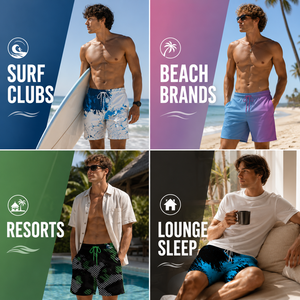 Shorts de surf techniques minimalistes hybrides pour homme, personnalisés, anti-frottement, sublimés, pour la plage, le sport et l'entraînement en salle de sport - Product Image 2