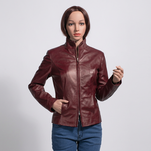 Veste en cuir véritable de qualité supérieure pour femme, style motard ajusté, matelassée, design audacieux et polyvalent, respirante - Product Image 1
