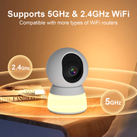 Caméra de sécurité WiFi intérieure 1080P 2MP avec lumière nocturne réglable, prise en charge du stockage cloud, suivi de mouvement humain et interphone