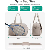 Sac de sport pour femme en nylon durable, sac de sport isotherme portable avec design lavable