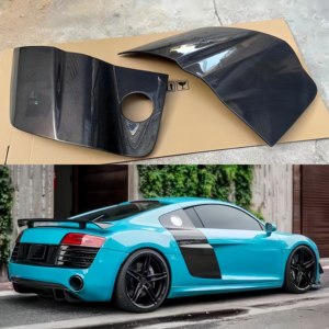 WANGHENG Spoiler de porte en fibre de carbone modifié pour Audi R8 V8 2008-2015, décoration extérieure de carrosserie, neuf, garantie 1 an - Product Image 2