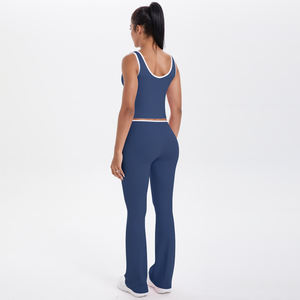 Neu eingetroffen: Modische, atmungsaktive, leichte und hochelastische Sport-BH-Leggings, zweiteiliges Yoga-Set für Damen mit Logo vorne. - Product Image 6