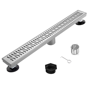 Ralo Linear Moderno para Hotel com Grelha Removível em Padrão Quadrado, Ralo de Chão Retangular em Aço Inoxidável 304 Ecológico - Product Image 2
