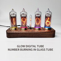 Nixie Tube Clock Jam Digital Kayu RGB dengan Paket Penuh dan Pengiriman Cepat untuk Menghias Meja dan Kamar Tidur Anda