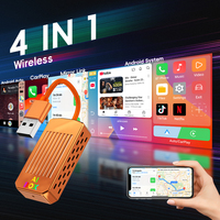 Dongle stéréo portable pour voiture en métal orange, USB Type-C avec prise en charge de CarPlay et d'Android Auto pour voiture