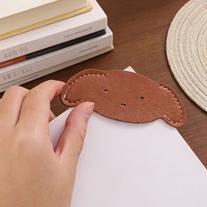 Cheap PU Leather Cute Corner Page <b>Bookmarks</b> Book Accessories for Reading Lovers Dog Leather Page Marker for Gifts - Product Image 4