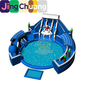 Grand parc <span class=keywords><strong>aquatique</strong></span> gonflable pour enfants avec toboggan <span class=keywords><strong>aquatique</strong></span> en fibre de verre, piscine et équipement de pulvérisation d'eau - Product Image 5