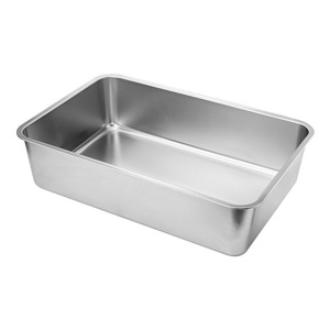 Stainless Steel Square Pan Deep Rectangular Flat Bottom Rice <b>Steamer</b> Household Bowl With Lid Hotel Food Use - Product Image 5