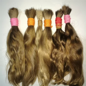 Precio al por mayor sin procesar crudo europeo virgen eslavo ruso Remy trenzado cabello humano a granel coletas extensiones pelucas - Product Image 3