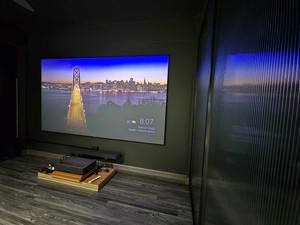 Écrans de projection BSP à gain amélioré en PET cristallin Wupro sans couture de 130 pouces 16:9 4K UHD 160 °   Écran de projection HDR pour home cinéma VA - Product Image 6