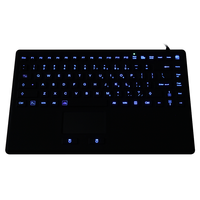 Clavier à pavé tactile filaire Désinfectable en caoutchouc et silicone Clavier médical industriel avec pavé tactile pour ordinateur portable Clavier filaire