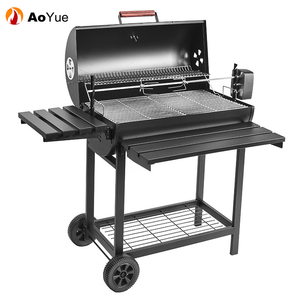 Parrilla de Carbón Portátil Plegable de Acero Inoxidable 304 con Ruedas, Ahumador de Barril para Exteriores, Parrilla de Barbacoa de Doble Cara con <span class=keywords><strong>Asador</strong></span> - Product Image 5