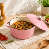 Casserole en fonte émaillée personnalisée avec couvercle pour la cuisine à domicile et la restauration
