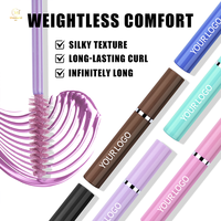Mascara crème vegan waterproof à fibres volumisantes 4D pour extensions de cils, effet yeux grands et courbés, longue tenue, séchage rapide, marque privée