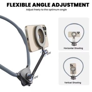 Support de téléphone magnétique paresseux monté <span class=keywords><strong>sur</strong></span> le cou Support mains libres réglable pour un <span class=keywords><strong>enregistrement</strong></span> et des selfies faciles Support de téléphone à rotation à 360 ° - Product Image 3