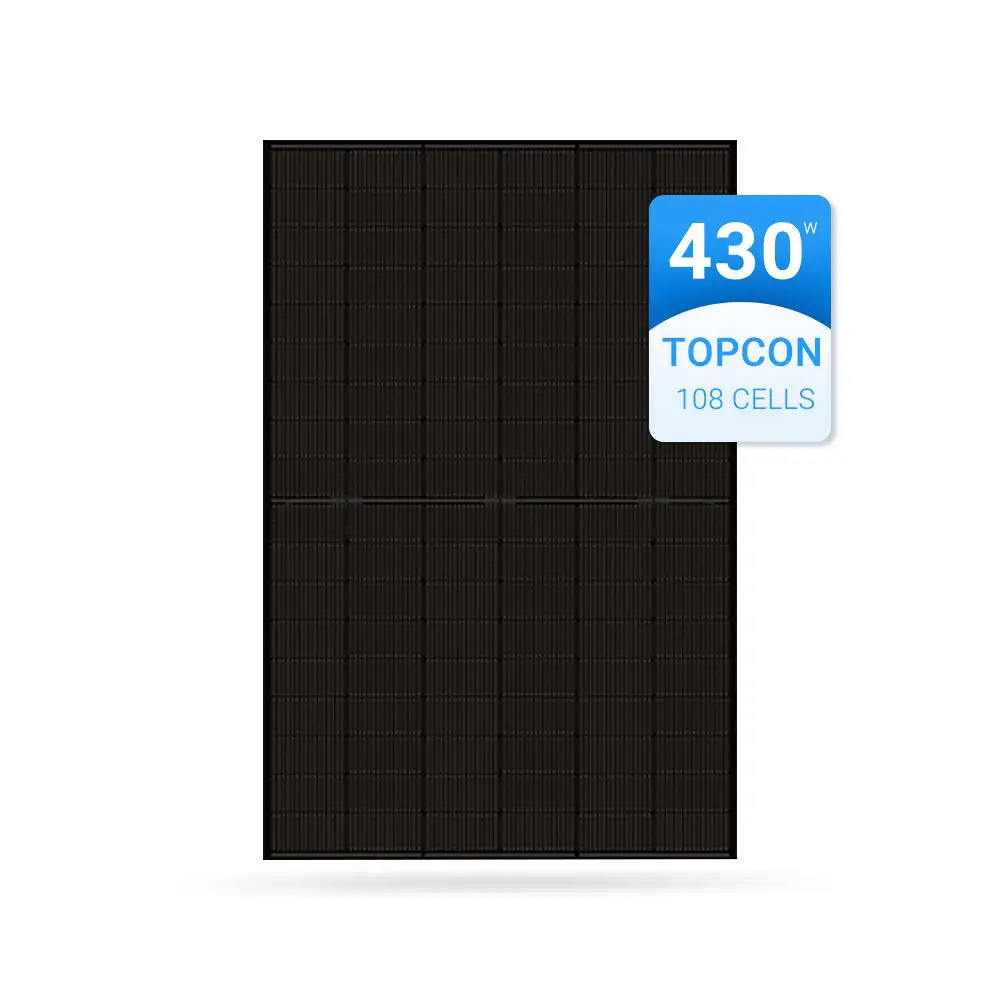 전체 블랙 유럽 스톡 태양 전지 패널 TOPCon 410W 420W 430W 가정용 이안면 단결정 PV 모듈