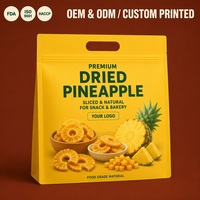 Sacs d'ananas séché imprimés sur mesure, sachets refermables de qualité alimentaire pour tranches d'ananas, pour la vente au détail de snacks, la boulangerie et la vente en gros