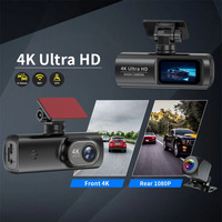 Caméra embarquée WiFi double objectif 4K 2160P avant et 1080P arrière 140° °   Mini caméra de voiture F2.0 V22C à fixation sur pare-brise