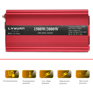 Onduleur de puissance de voiture 1500W/3000W, interrupteur à onde sinusoïdale, double USB, 12V/24V, AC 220V/240V, démarreur souple - Product Image 4