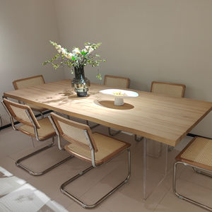 Imbottire impacchi cucina sala da pranzo rettangolo in legno massiccio <span class=keywords><strong>tavolo</strong></span> in legno frassino con <span class=keywords><strong>gambe</strong></span> in acrilico trasparente tavoli da legname - Product Image 1