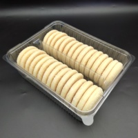 Boîtes rectangulaires jetables en plastique PET recyclé pour sushi gâteau dessert salade viande gelée autres aliments pain pour le stockage des biscuits