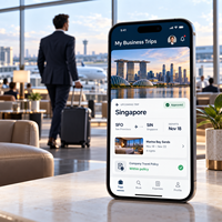 Développement d'applications de voyage d'affaires pour entreprises, pour iOS et Android, avec flux de travail d'approbation des réservations de voyage LionCreate