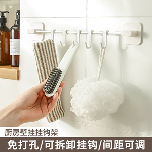Wall Mounted Kitchen <b>Hook</b> Rack 40cm Five <b>Hooks</b> Self <b>Adhesive</b> Multifunctional For Utensils Spoon Spatula Towel Storage - Product Image 4