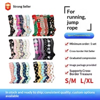 Chaussettes de compression sportives transfrontalières pour femme, haute élasticité, absorbantes, anti-frottement, montantes, modelantes