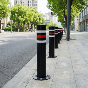 Bolardo de Metal Negro de 50 cm con Poste Metálico Fijo - Product Image 3