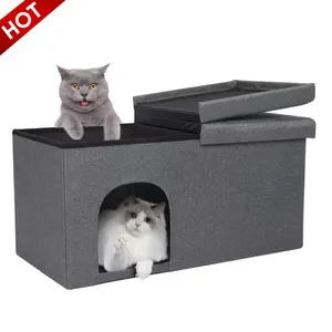 Lit durable pour animaux de compagnie Maison d'approvisionnement pour animaux de compagnie Vente en gros de haute qualité Meubles de salon en bois Tabouret et pouf pour la maison moderne