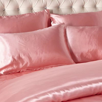 Vente en gros de textiles de maison, draps de lit en soie simulée, ensembles de literie de luxe, taille king