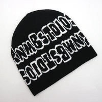 Bonnet en tricot jacquard gothique Y2K personnalisé à marque privée, faible MOQ, écologique, style streetwear hivernal avec logo pour les marques en croissance