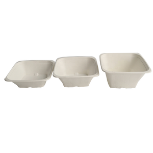 Canne à Sucre de Bagasse Biodégradable 24oz 32oz 40oz Pâte à Papier carrée bagasse bol - Product Image 4